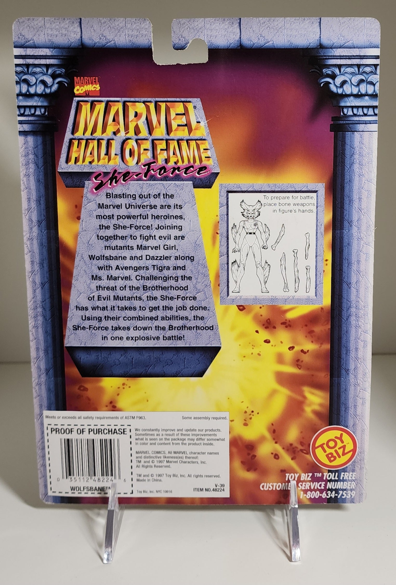 TOY BIZ MARVEL HALL OF FAME SHE-FORCE WOLFSBANE ACTION FIGURE [PH03] X-Men Toy Biz   