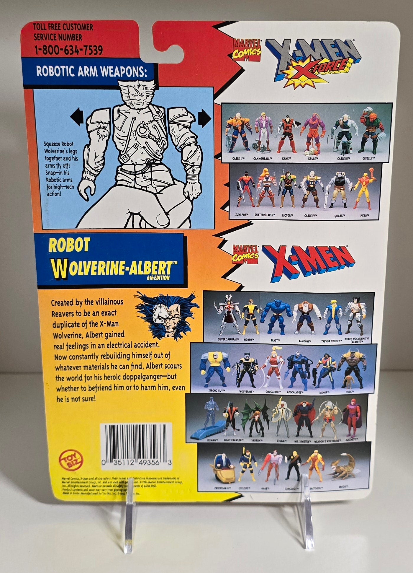 TOY BIZ UNCANNY X-MEN ROBOT WOLVERINE ALBERT ACTION FIGURE 1994 [PH02] X-Men Toy Biz   