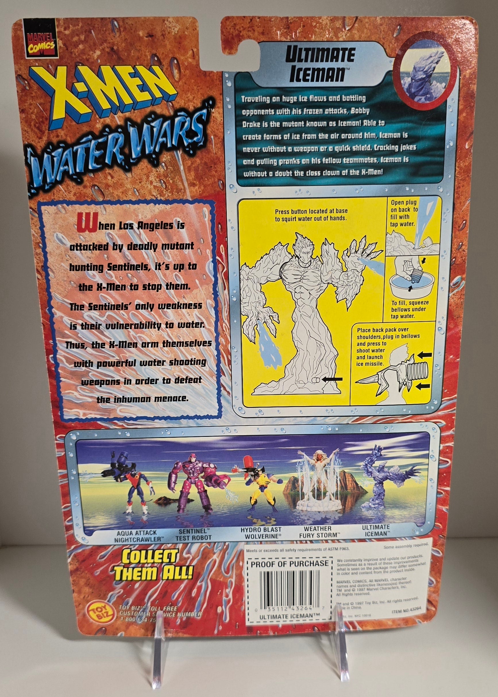 TOY BIZ X-MEN WATER WARS ULTIMATE ICEMAN ACTION FIGURE X-Men Toy Biz   