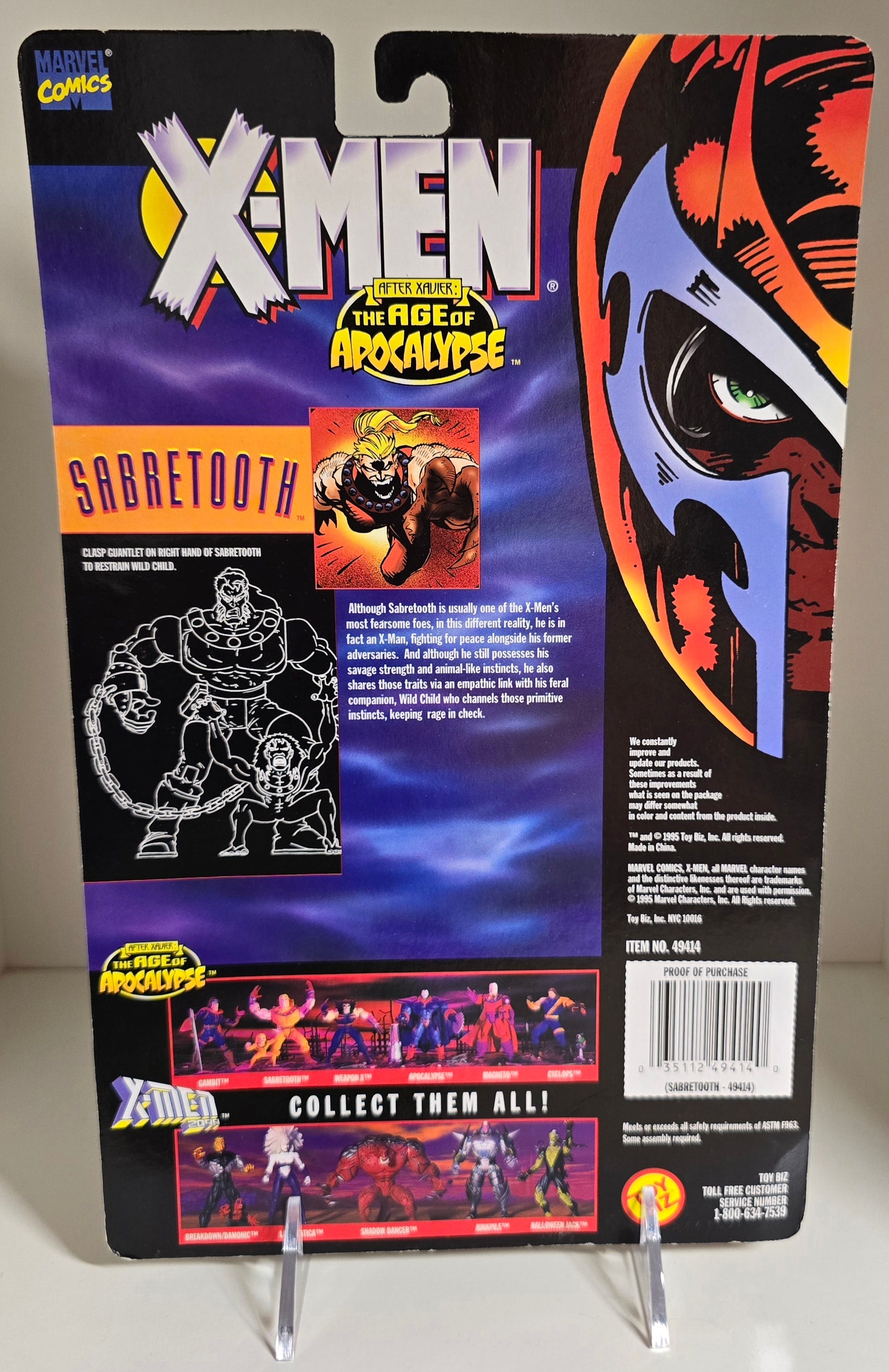 TOY BIZ X-MEN Age of Apocalypse SABERTOOTH WILD CHILD SIDEKICK ACTION FIGURE [PH01] X-Men Toy Biz   