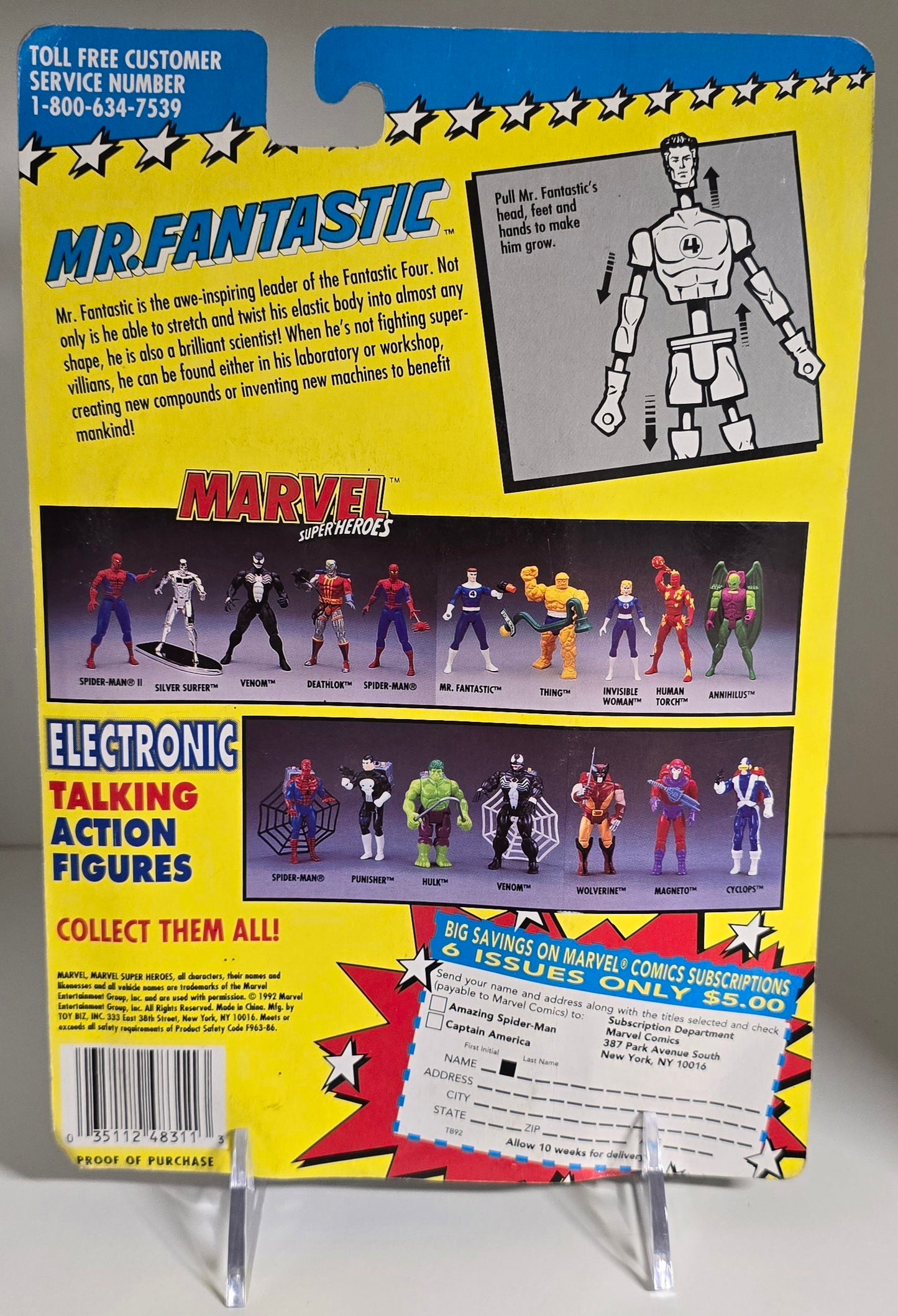 TOY BIZ MARVEL SUPER HEROES MR FANTASTIC 5 WAY STRETCH [PH01] X-Men Toy Biz   