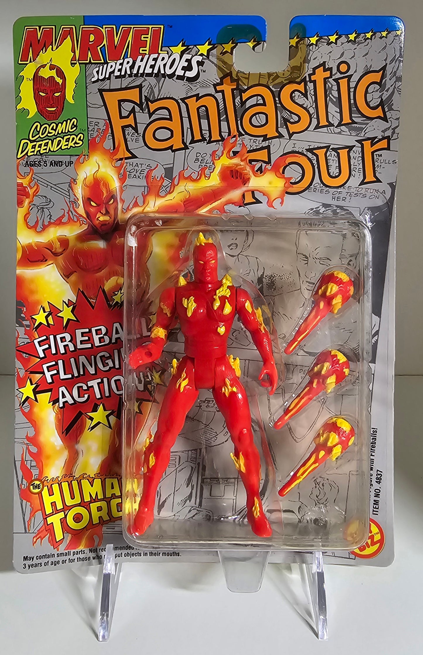 TOY BIZ MARVEL SUPER HEROES HUMAN TORCH FIREBALL FLING ACTION [PH01] X-Men Toy Biz   