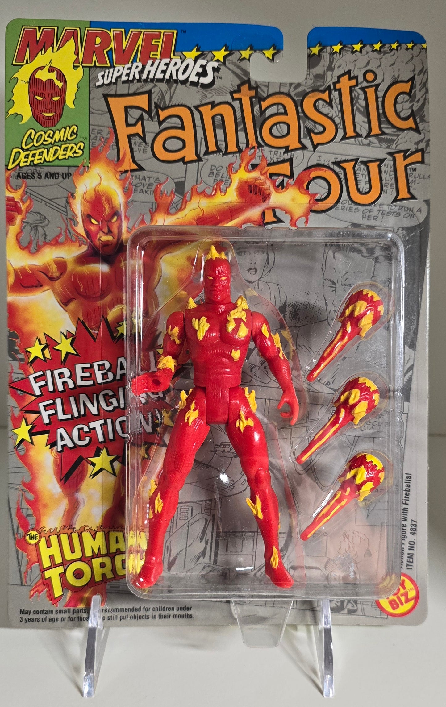 TOY BIZ MARVEL SUPER HEROES HUMAN TORCH FIREBALL FLING ACTION [PH02] X-Men Toy Biz   