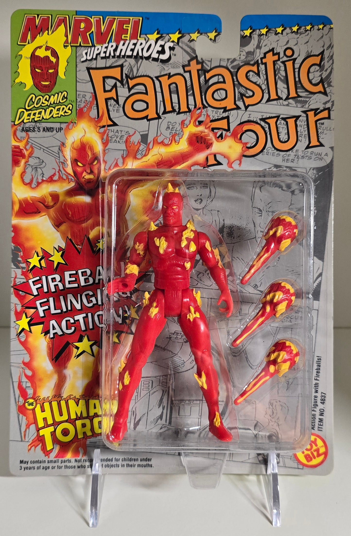 TOY BIZ MARVEL SUPER HEROES HUMAN TORCH FIREBALL FLING ACTION [PH03] X-Men Toy Biz   