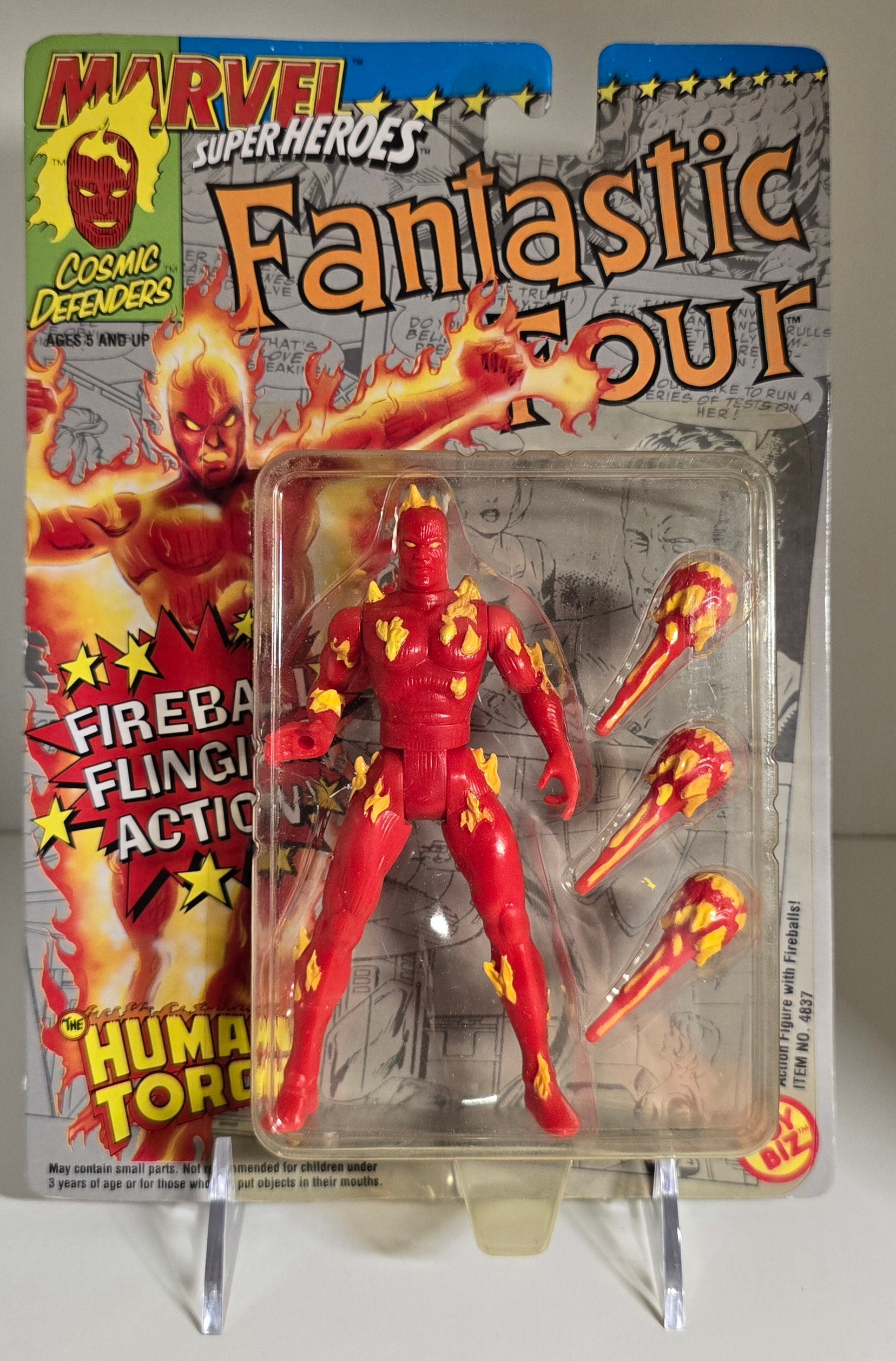 TOY BIZ MARVEL SUPER HEROES HUMAN TORCH FIREBALL FLING ACTION [PH04] X-Men Toy Biz   