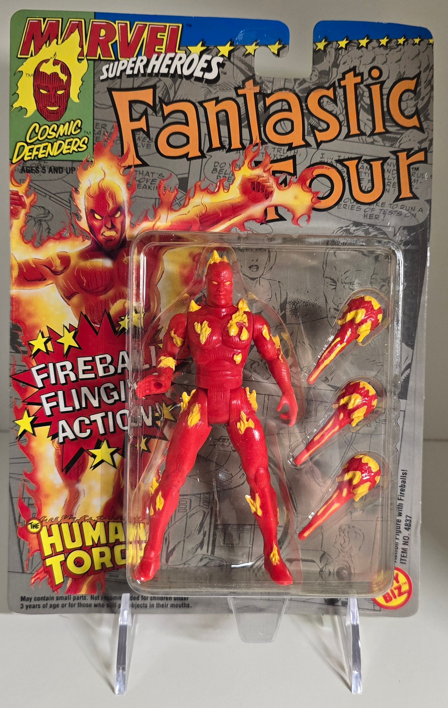 TOY BIZ MARVEL SUPER HEROES HUMAN TORCH FIREBALL FLING ACTION [PH05] X-Men Toy Biz   