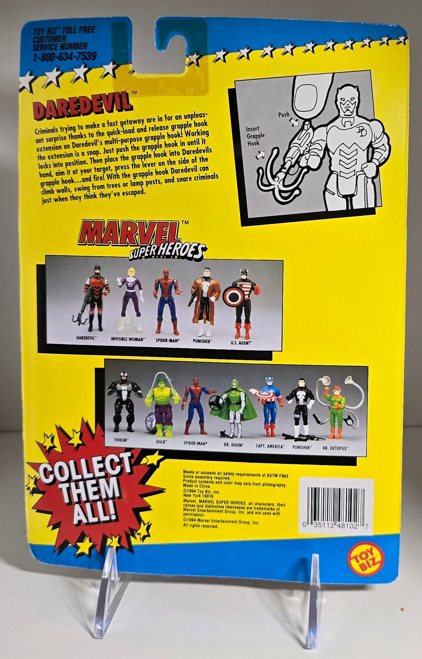 TOY BIZ MARVEL SUPER HEROES DAREDEVIL EXPLODING GRAPPLE HOOK [PH01] X-Men Toy Biz   