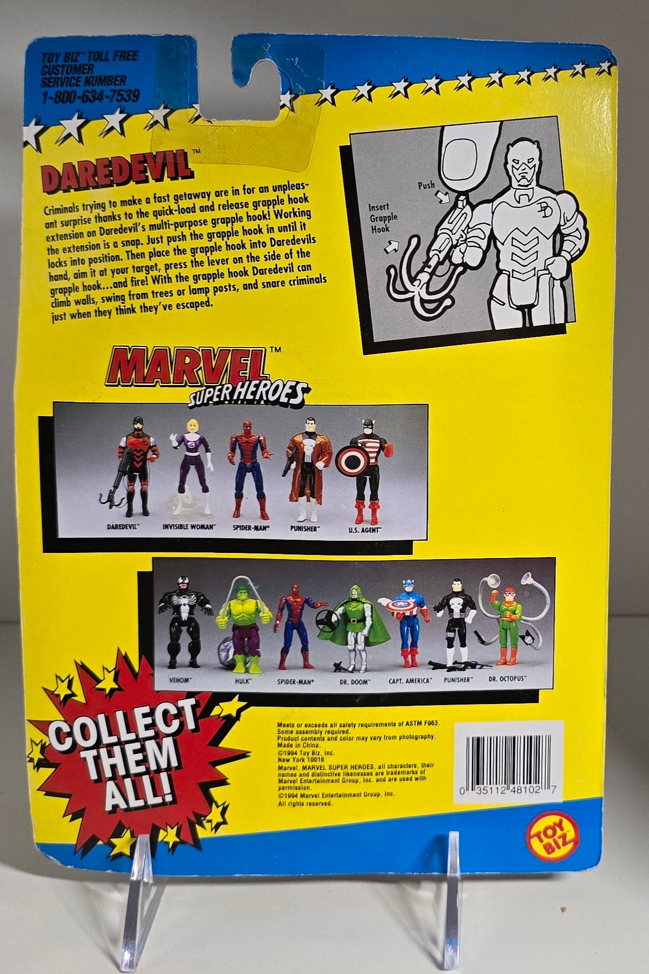 TOY BIZ MARVEL SUPER HEROES DAREDEVIL EXPLODING GRAPPLE HOOK [PH02] X-Men Toy Biz   