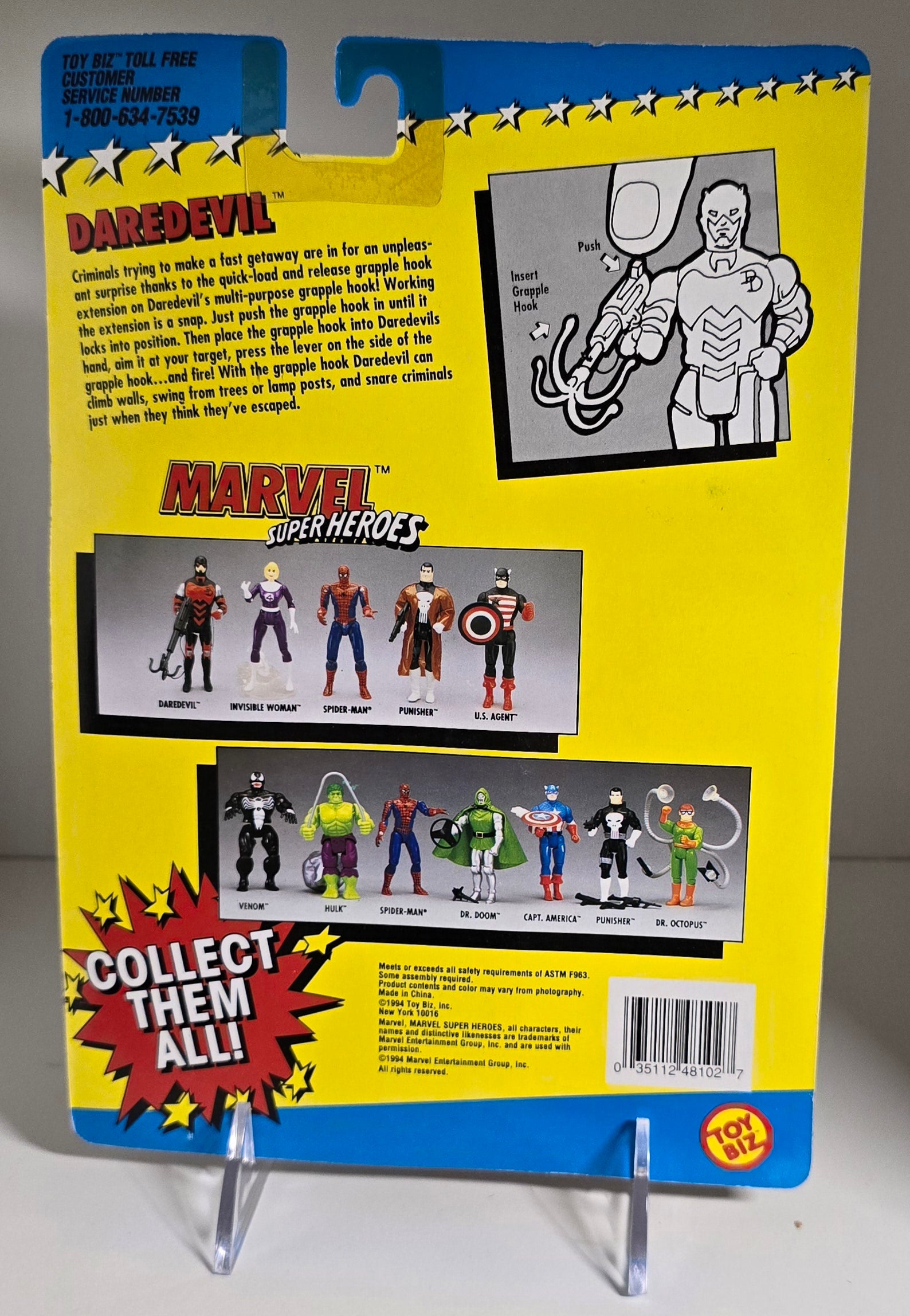 TOY BIZ MARVEL SUPER HEROES DAREDEVIL EXPLODING GRAPPLE HOOK [PH03] X-Men Toy Biz   