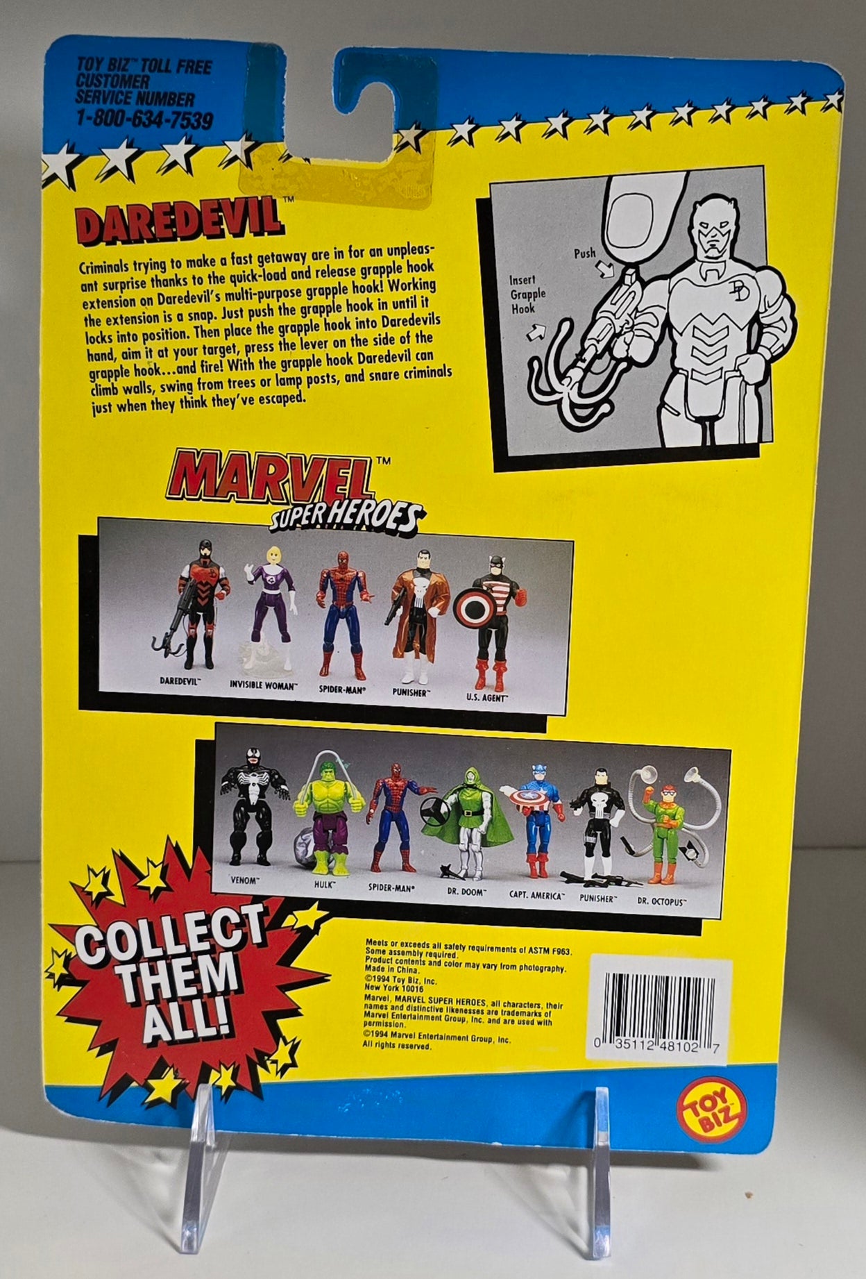 TOY BIZ MARVEL SUPER HEROES DAREDEVIL EXPLODING GRAPPLE HOOK [PH04] X-Men Toy Biz   