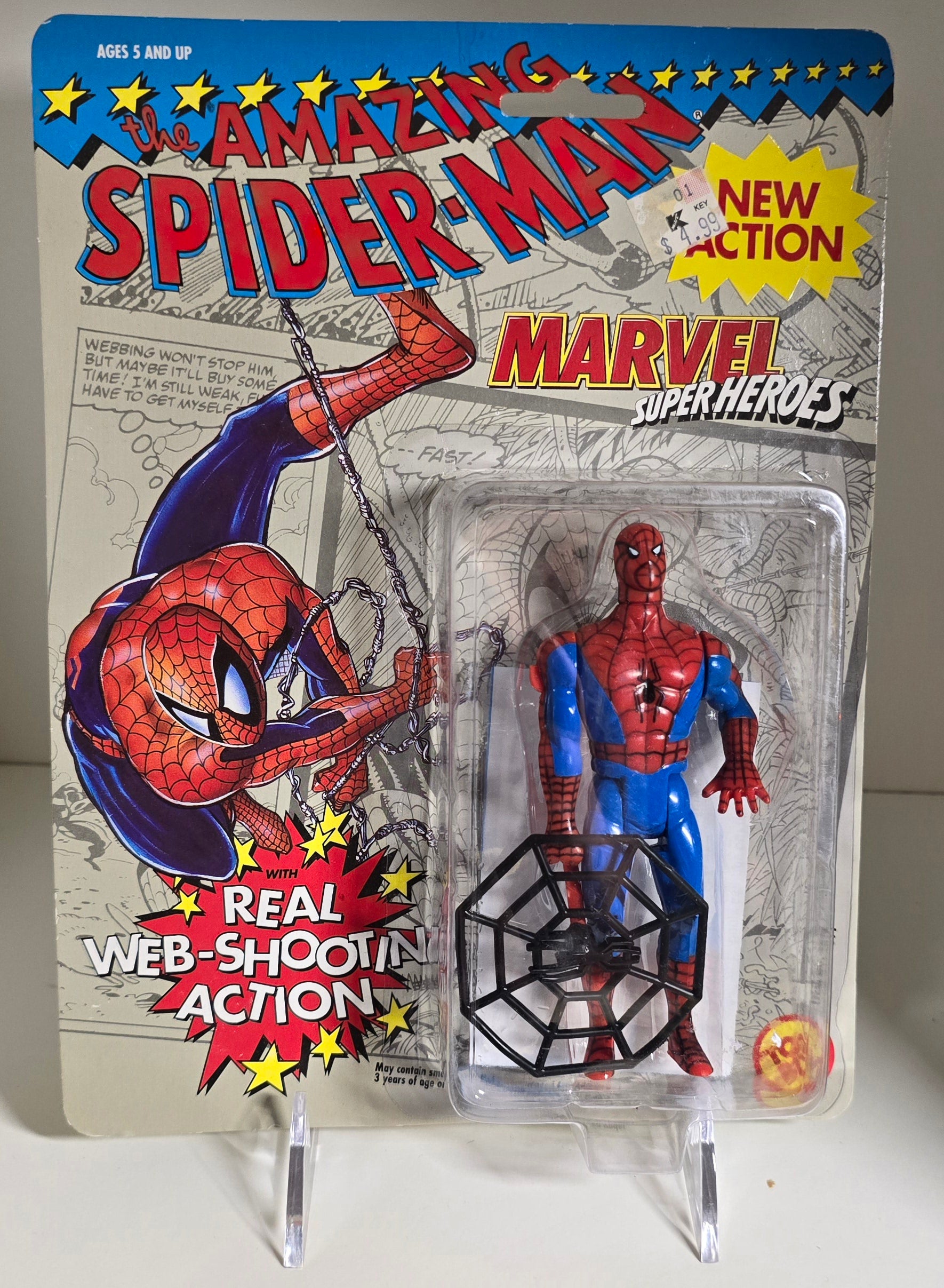 TOY BIZ MARVEL SUPER HEROES AMAZING SPIDER-MAN REAL WEB-SHOOTING ACTION X-Men Toy Biz   