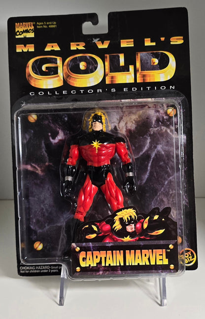 TOY BIZ MARVELS GOLD COLLECTORS EDITION CAPTAIN MARVEL X-Men Toy Biz   