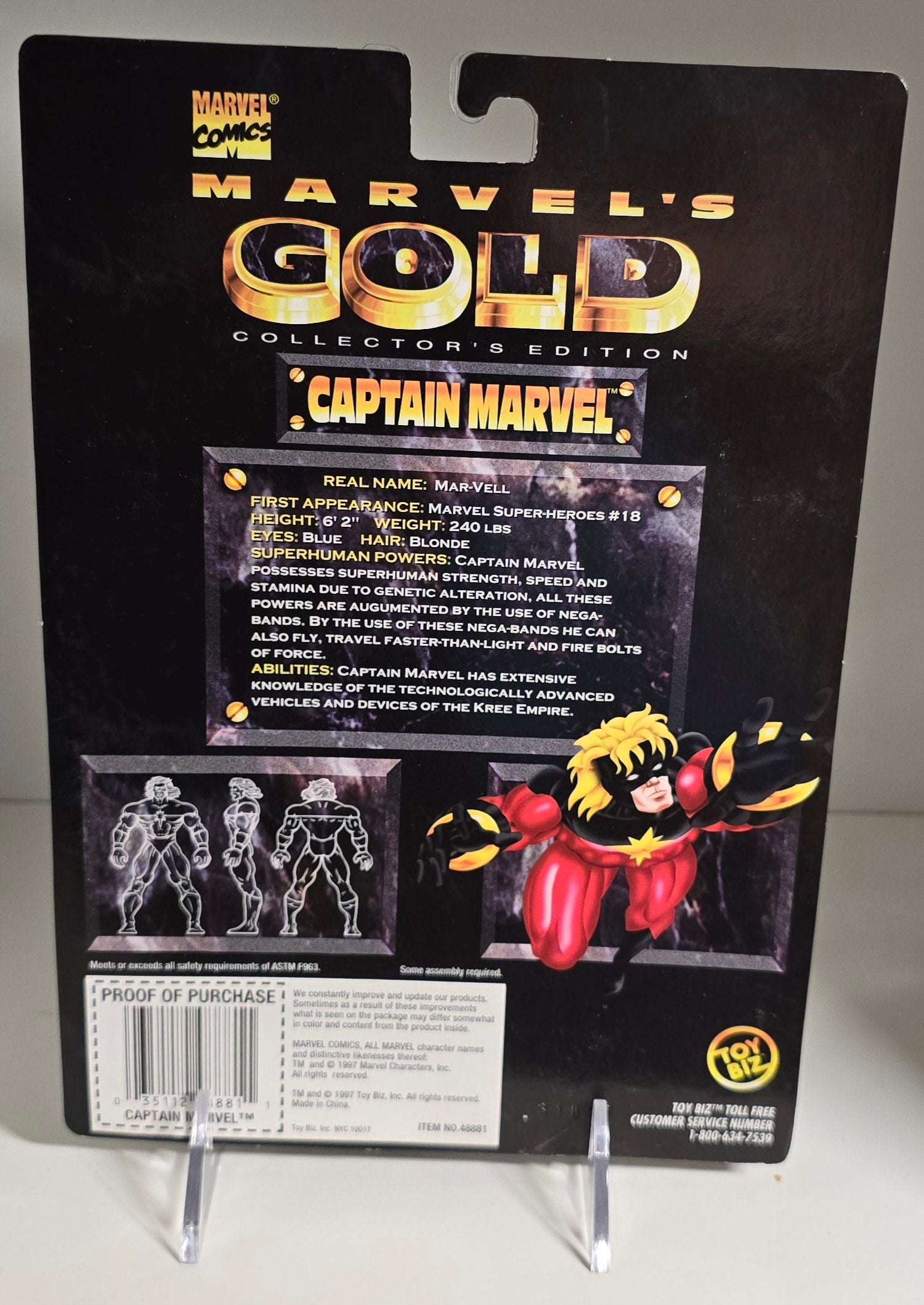 TOY BIZ MARVELS GOLD COLLECTORS EDITION CAPTAIN MARVEL X-Men Toy Biz   