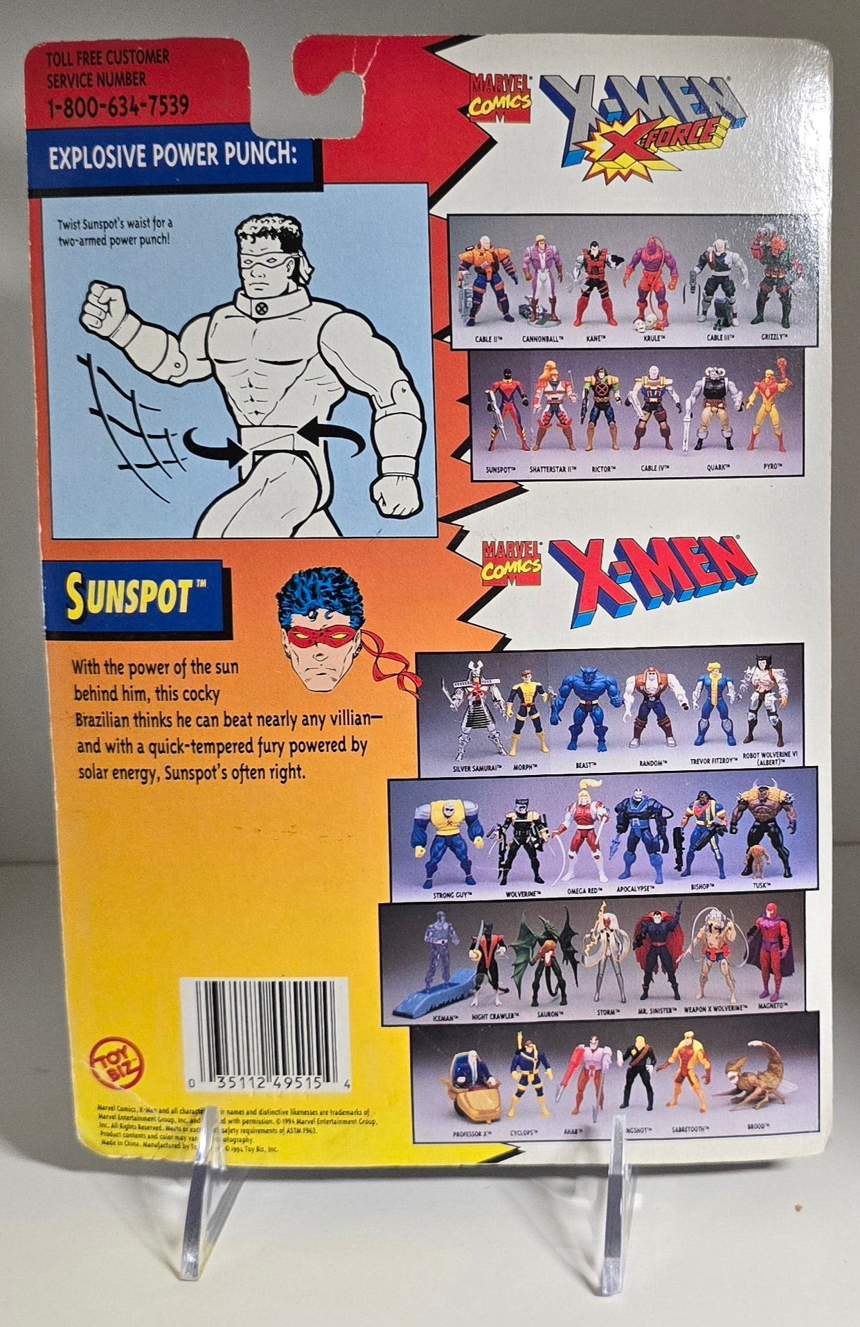 TOY BIZ X-MEN X-FORCE SUNSPOT X-Men Toy Biz   