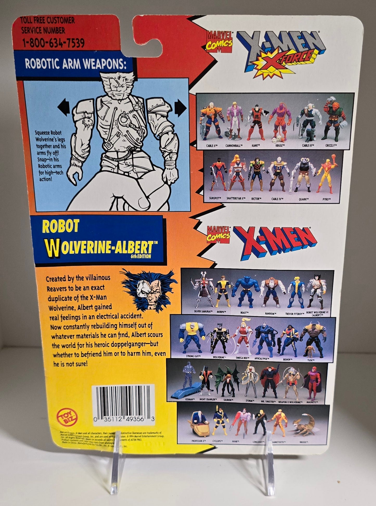TOY BIZ UNCANNY X-MEN ROBOT WOLVERINE ALBERT ACTION FIGURE 1994 [PH04] X-Men Toy Biz   