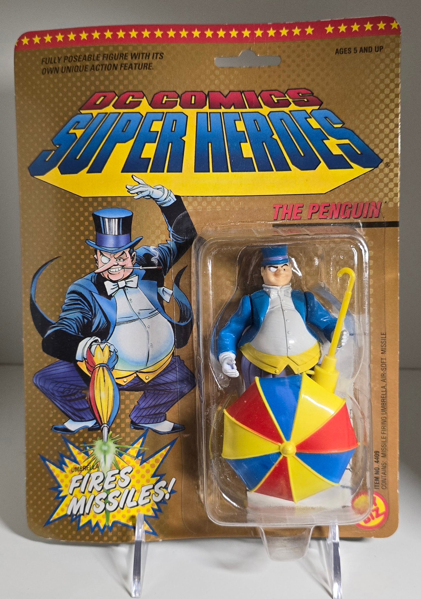TOY BIZ DC COMICS SUPER HEROES PENGUIN FIRES MISSILES [PH04] Batman Toy Biz   