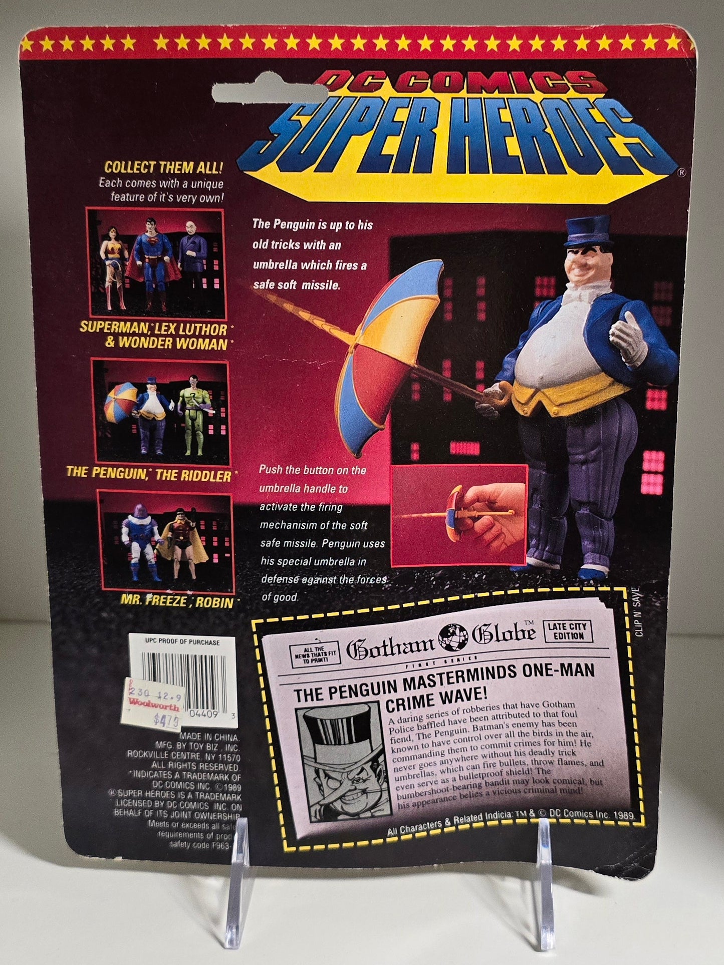 TOY BIZ DC COMICS SUPER HEROES PENGUIN FIRES MISSILES [PH04] Batman Toy Biz   