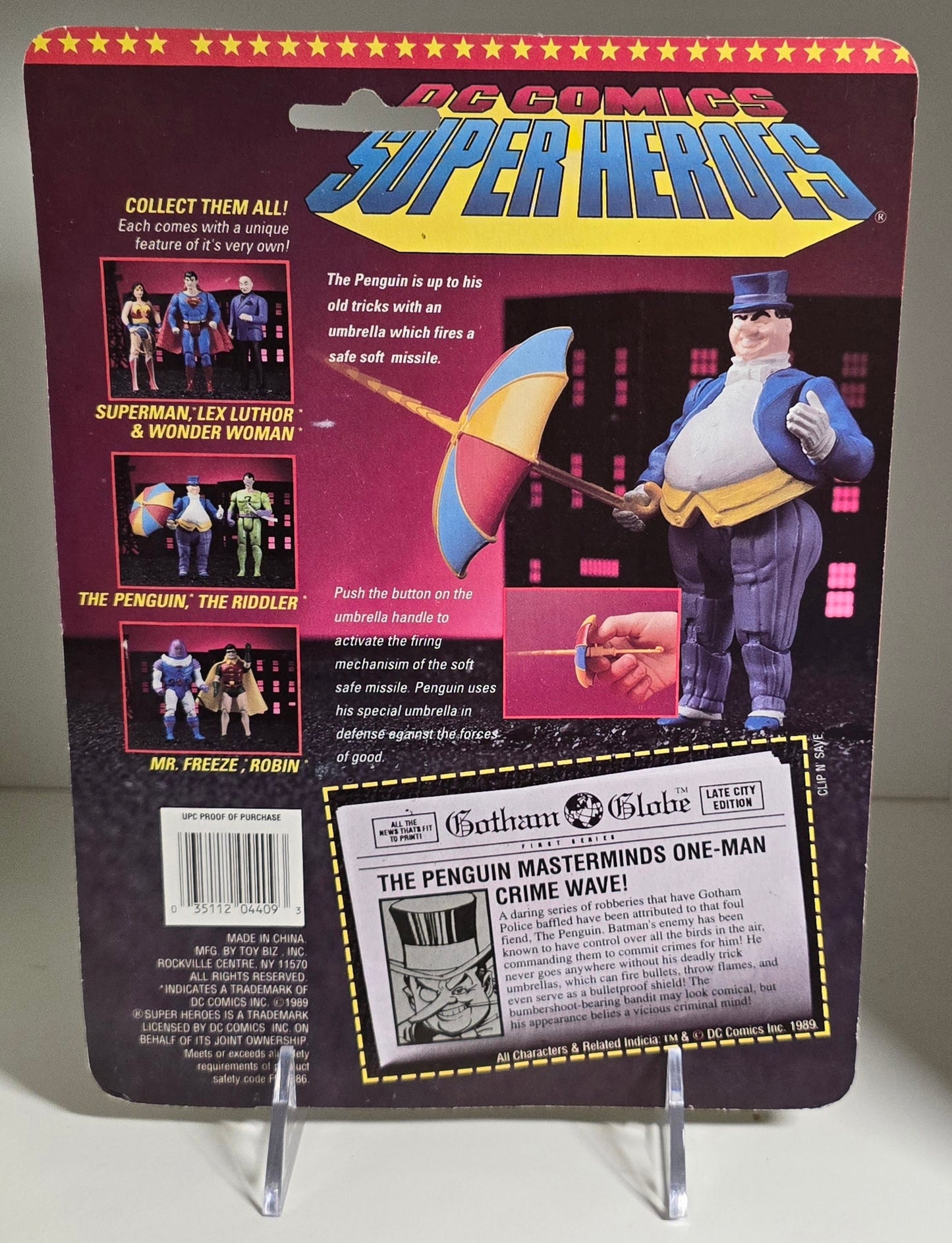TOY BIZ DC COMICS SUPER HEROES PENGUIN FIRES MISSILES [PH05] Batman Toy Biz   