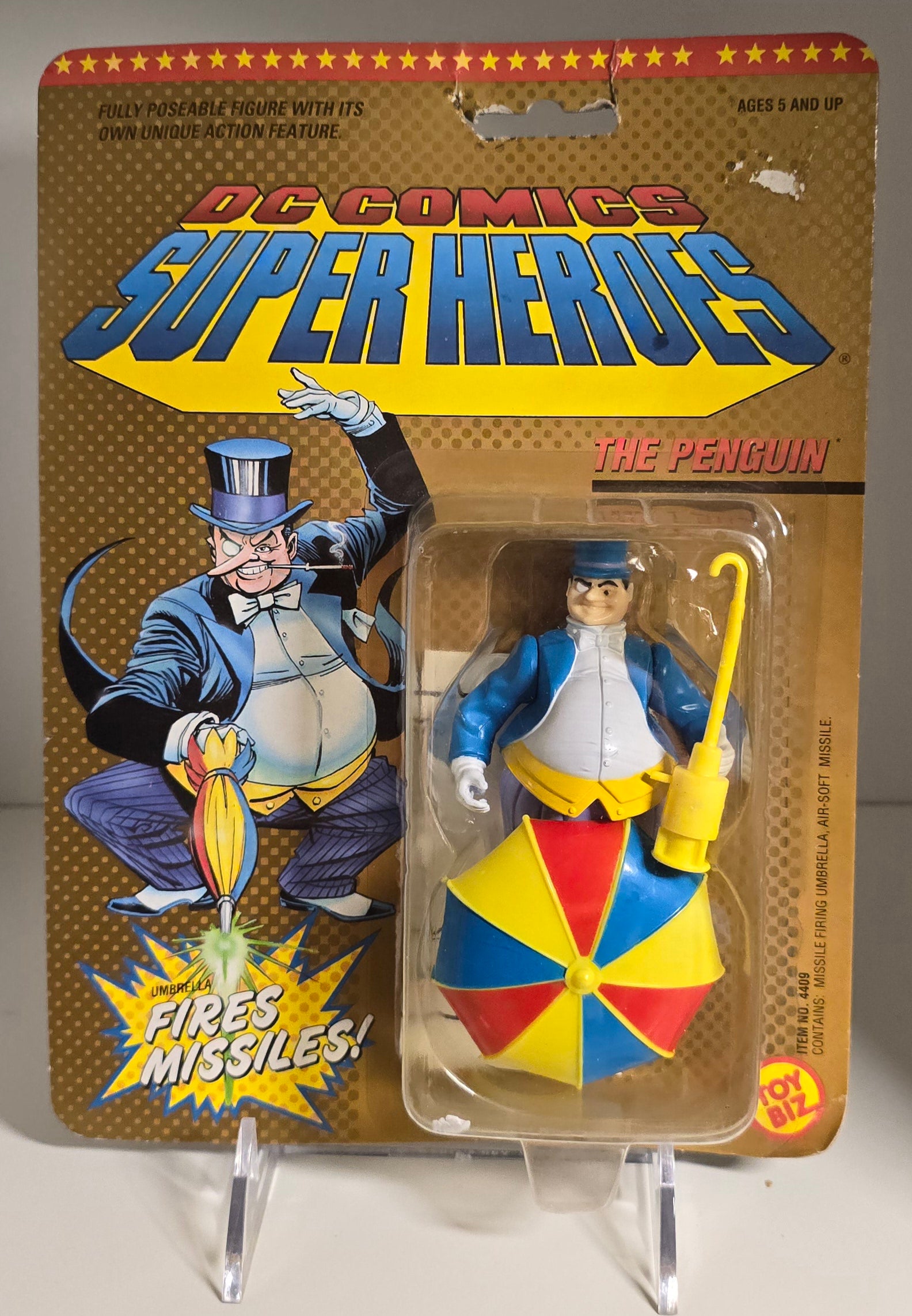 TOY BIZ DC COMICS SUPER HEROES PENGUIN FIRES MISSILES [PH06] Batman Toy Biz   