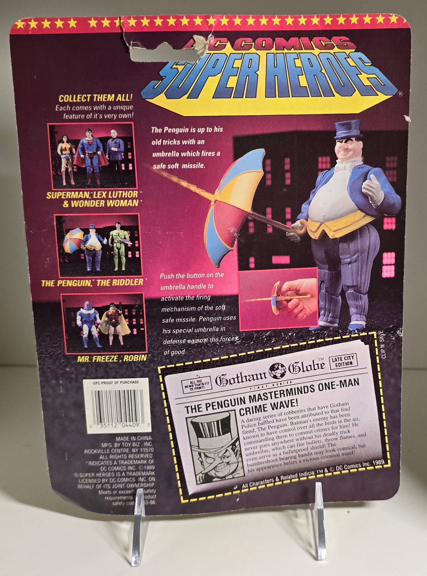 TOY BIZ DC COMICS SUPER HEROES PENGUIN FIRES MISSILES [PH06] Batman Toy Biz   