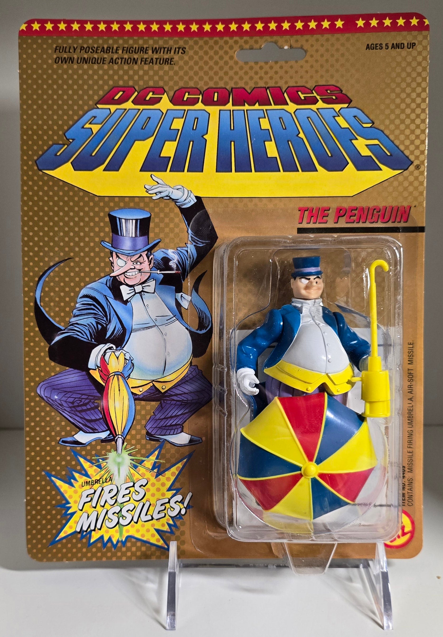 TOY BIZ DC COMICS SUPER HEROES PENGUIN FIRES MISSILES WITH TAILS [T02] Batman Toy Biz   