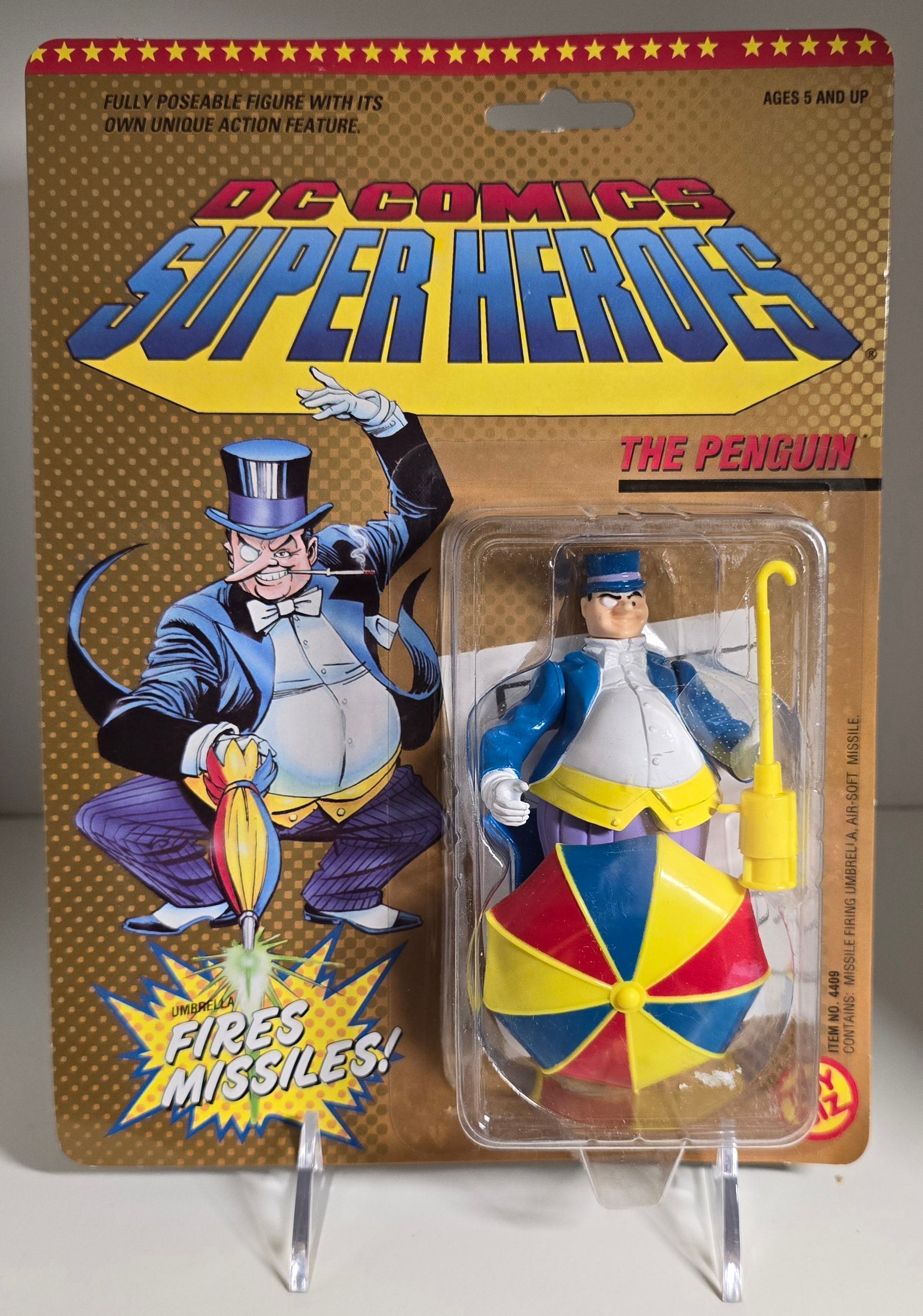 TOY BIZ DC COMICS SUPER HEROES PENGUIN FIRES MISSILES WITH TAILS [T04] Batman Toy Biz   