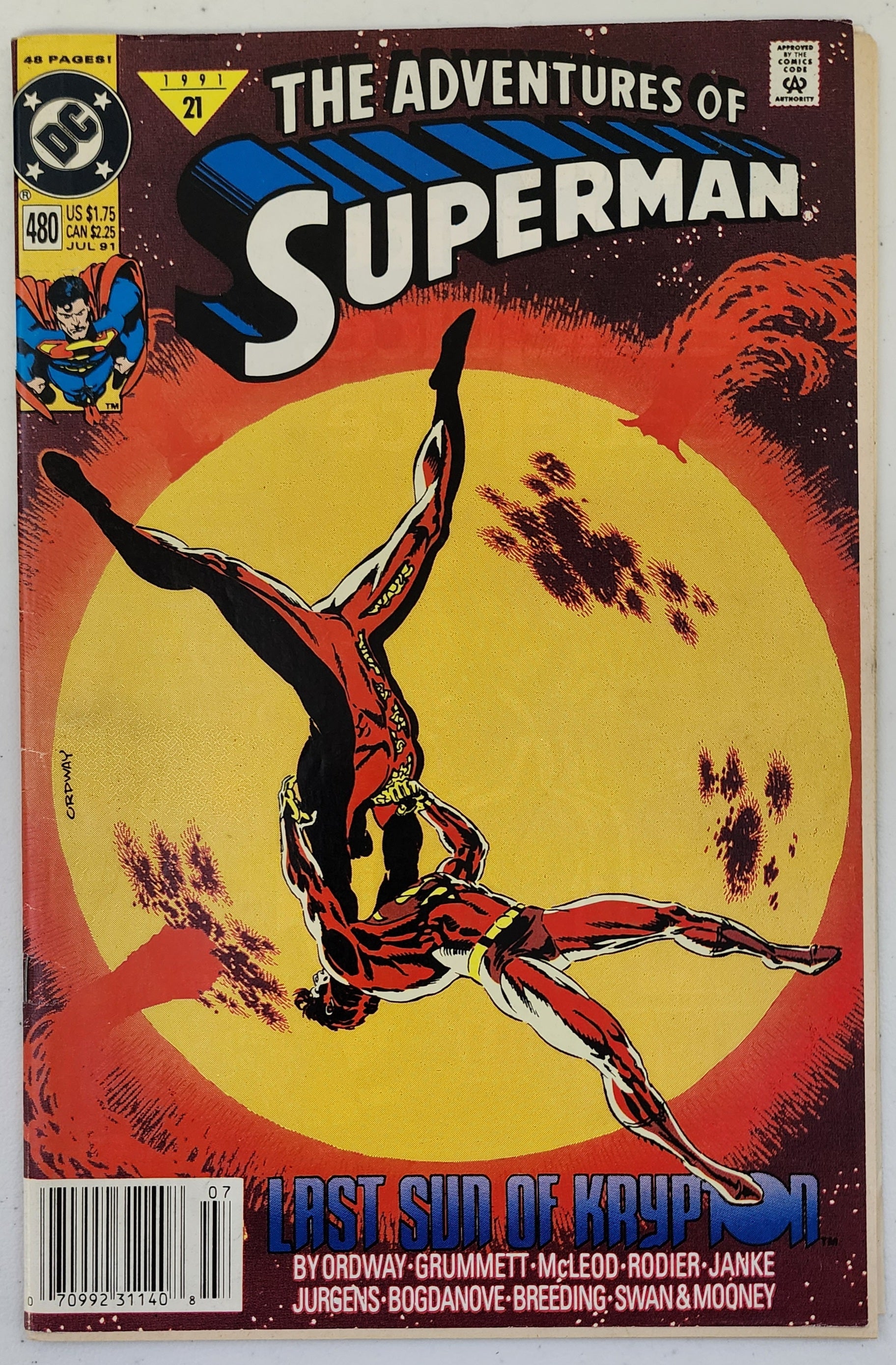 ADVENTURES OF SUPERMAN #480 1991 NEWSSTAND DC COMICS