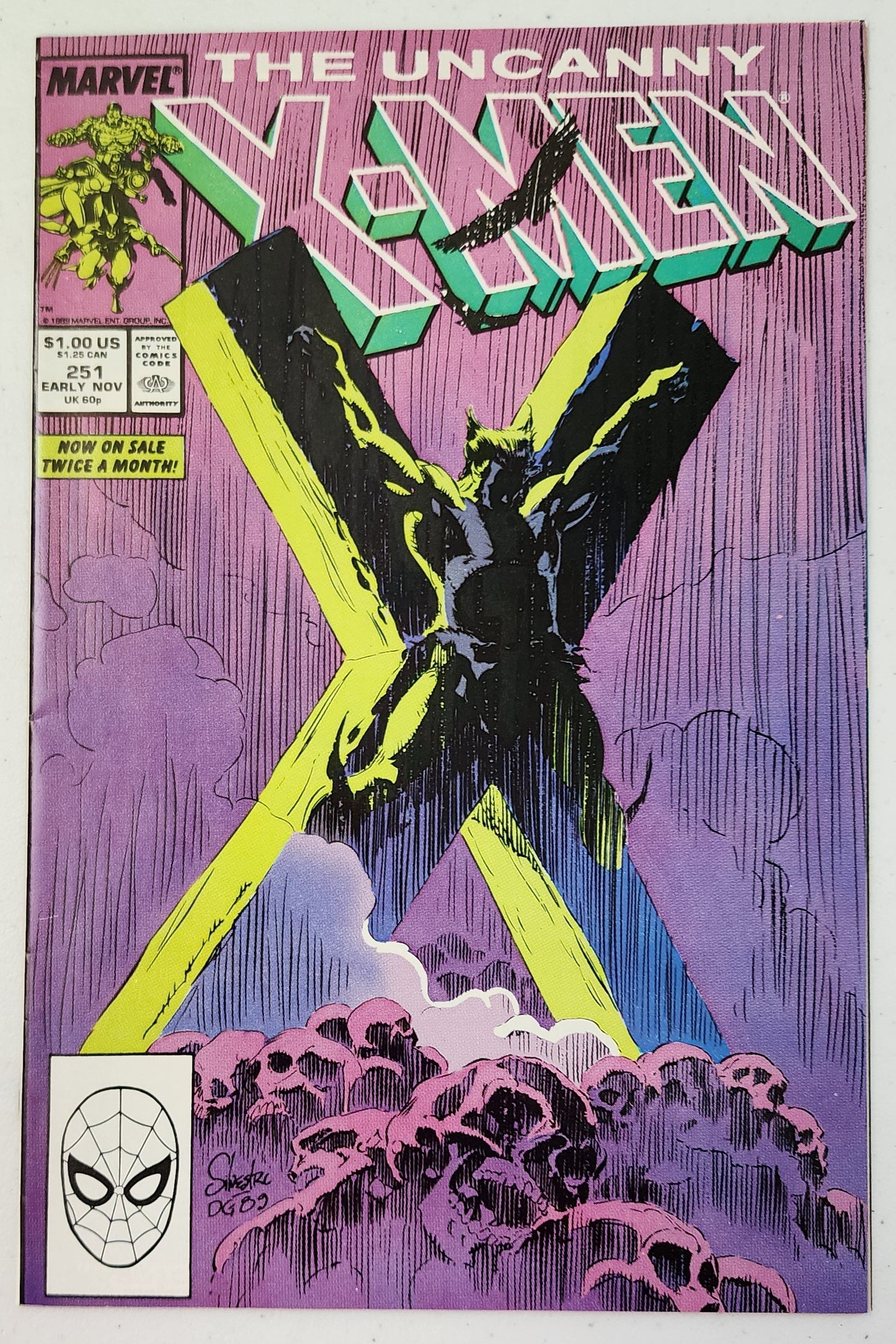 X-MEN #251 WOLVERINE SILVESTRI COVER 1989 X-Men MARVEL COMICS   