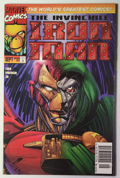 IRON MAN #11 WHILCE PORTACIO DR DOOM IRON MAN COVER 1997 NEWSSTAND Iron Man MARVEL COMICS   