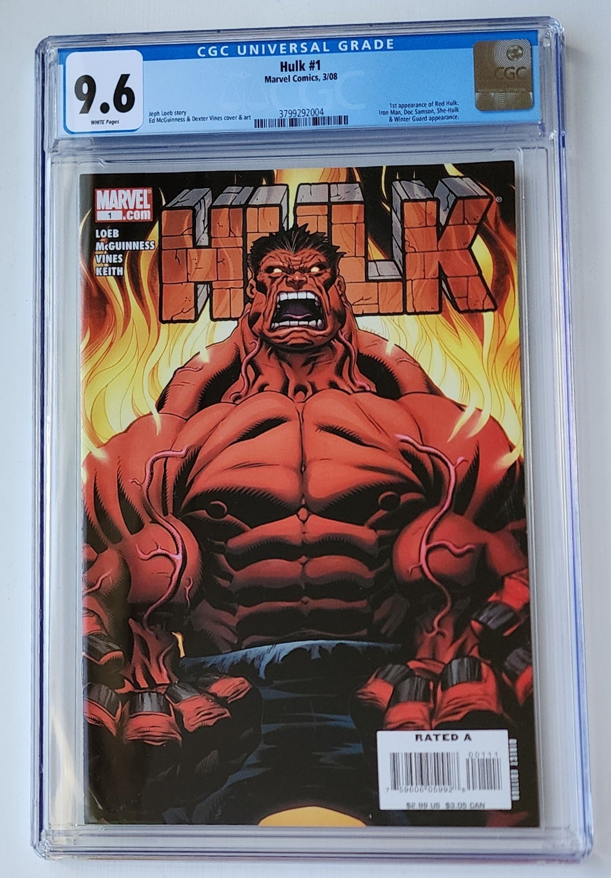 9.6 CGC Hulk #1 (1st App Red Hulk) 2008 [3799292004] Hulk MARVEL COMICS   