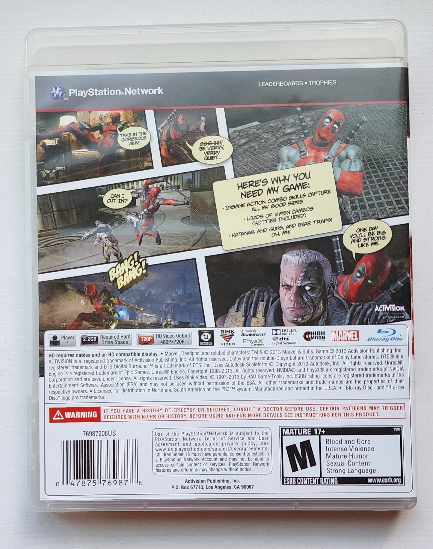 DEADPOOL SONY PLAYSTATION 3 PS3 CASE MANUAL GAME 2013 Deadpool Playstation   