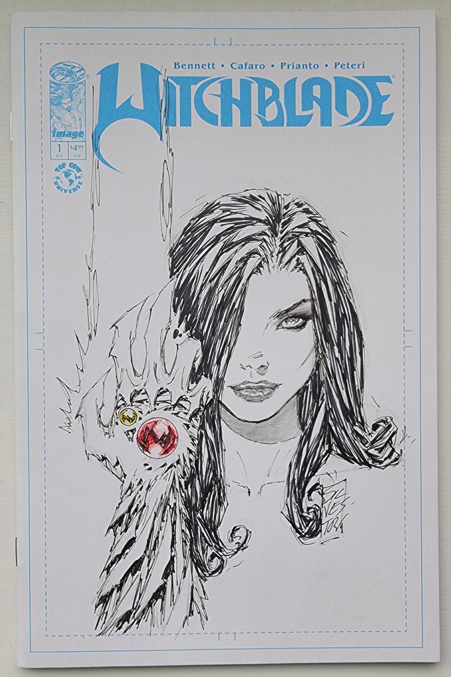 WITCHBLADE #1 1:1000 SIGNED & SKETCHED SILVESTRI 2024 Witchblade IMAGE COMICS