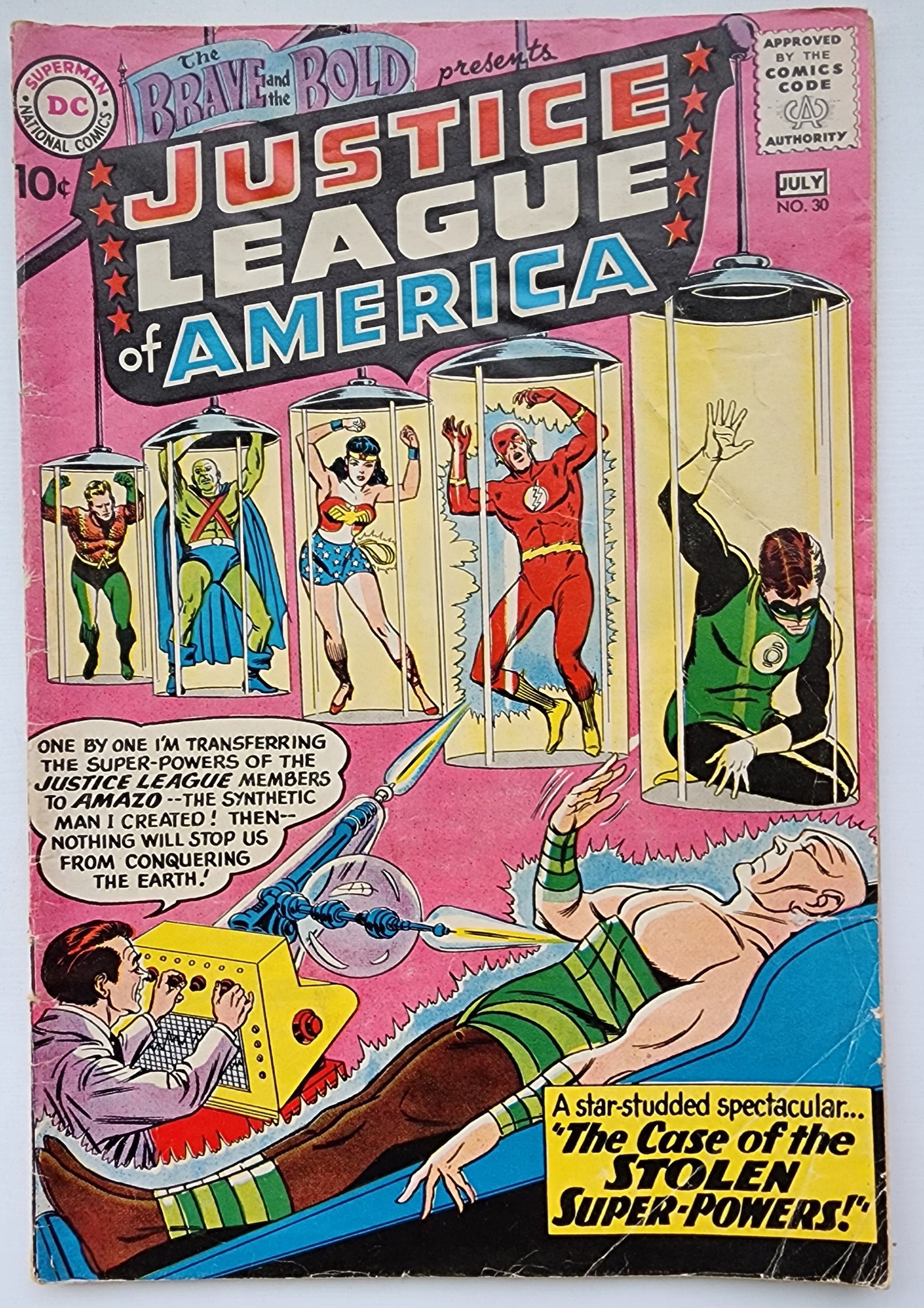 BRAVE AND THE BOLD #30 1960 (3RD APP JUSTICE LEAGUE OF AMERICA. 1ST APP AMAZO ANDROID & PROFESSOR IVO. MIRROR MASTER CAMEO) Brave and the Bold DC COMICS