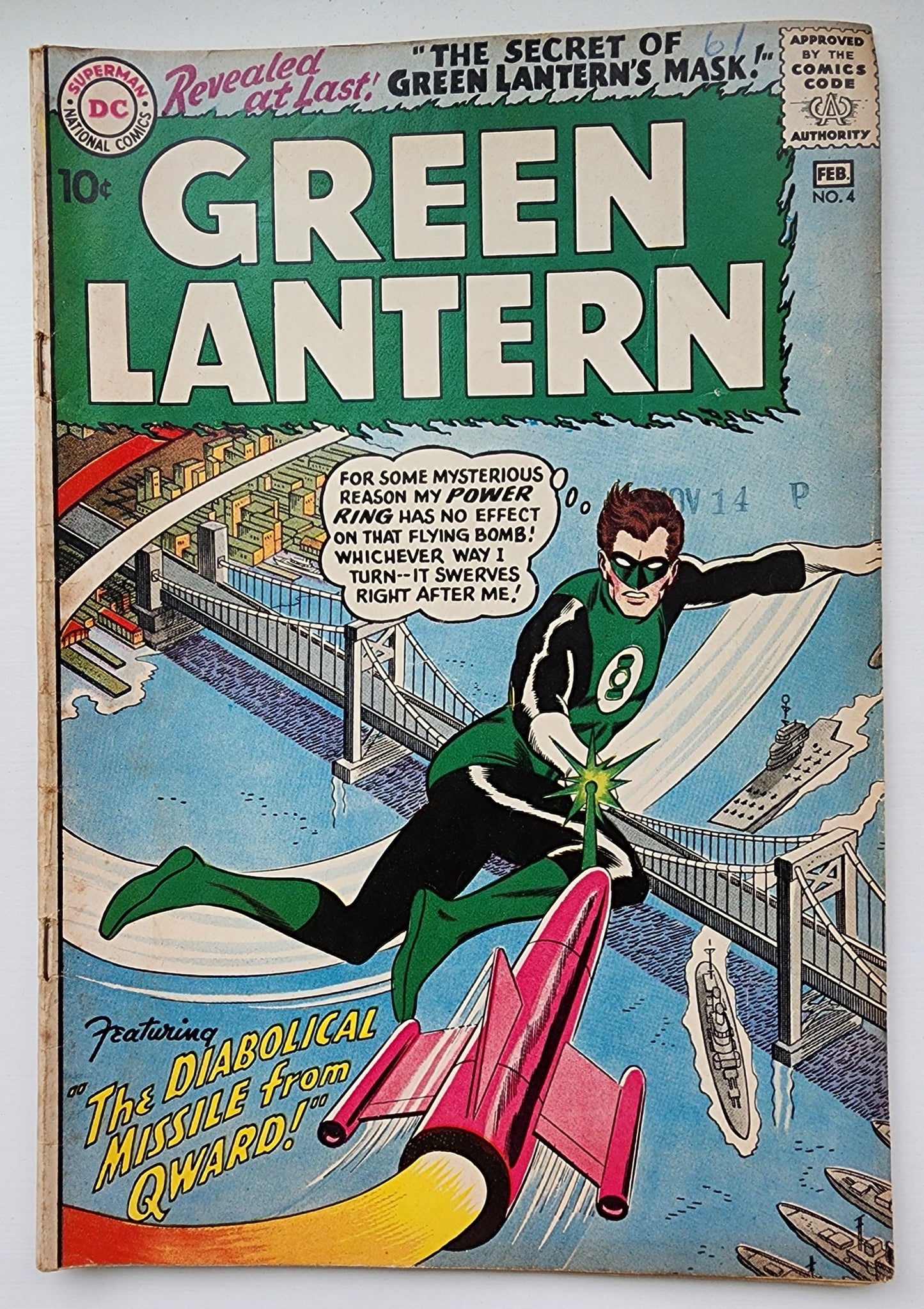 GREEN LANTERN #4 1961 (SECRET OF GREEN LANTERN MASK REVEALED) Green Lantern DC COMICS