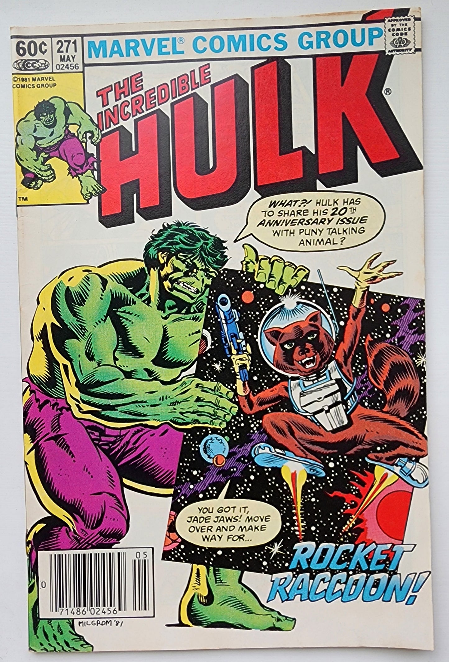 INCREDIBLE HULK #271 NEWSSTAND 1982 (1ST APP ROCKET RACCOON) Incredible Hulk MARVEL COMICS
