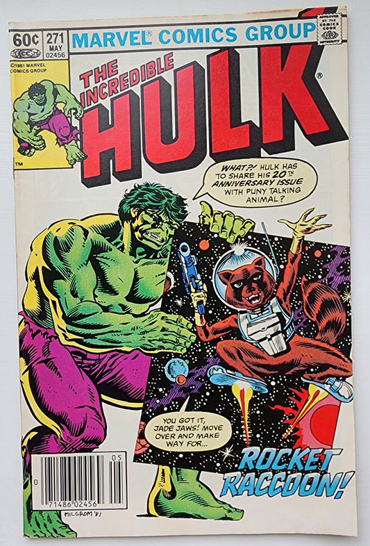 INCREDIBLE HULK #271 NEWSSTAND 1982 (1ST APP ROCKET RACCOON) Incredible Hulk MARVEL COMICS