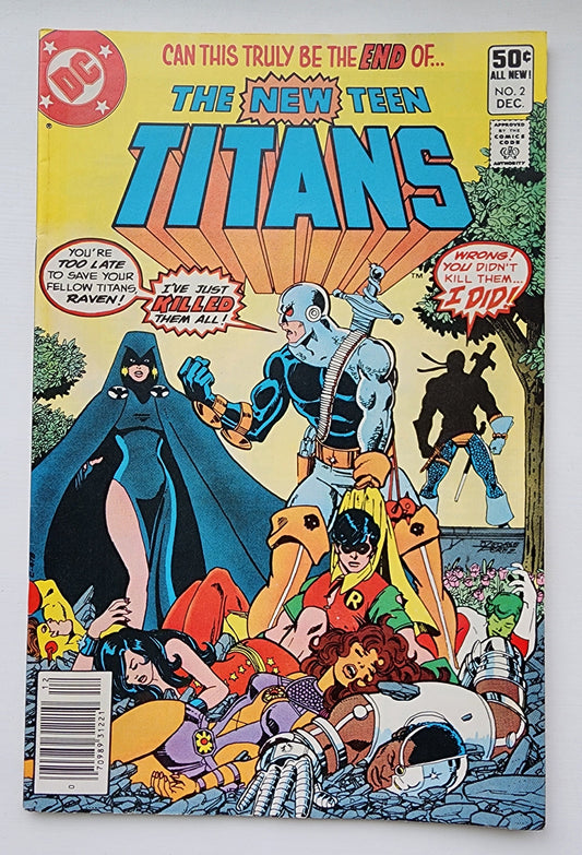 NEW TEEN TITANS #2 1980 (1ST APP DEATHSTROKE. CAMEO TRIGUN) NEWSSTAND New Teen Titans DC COMICS