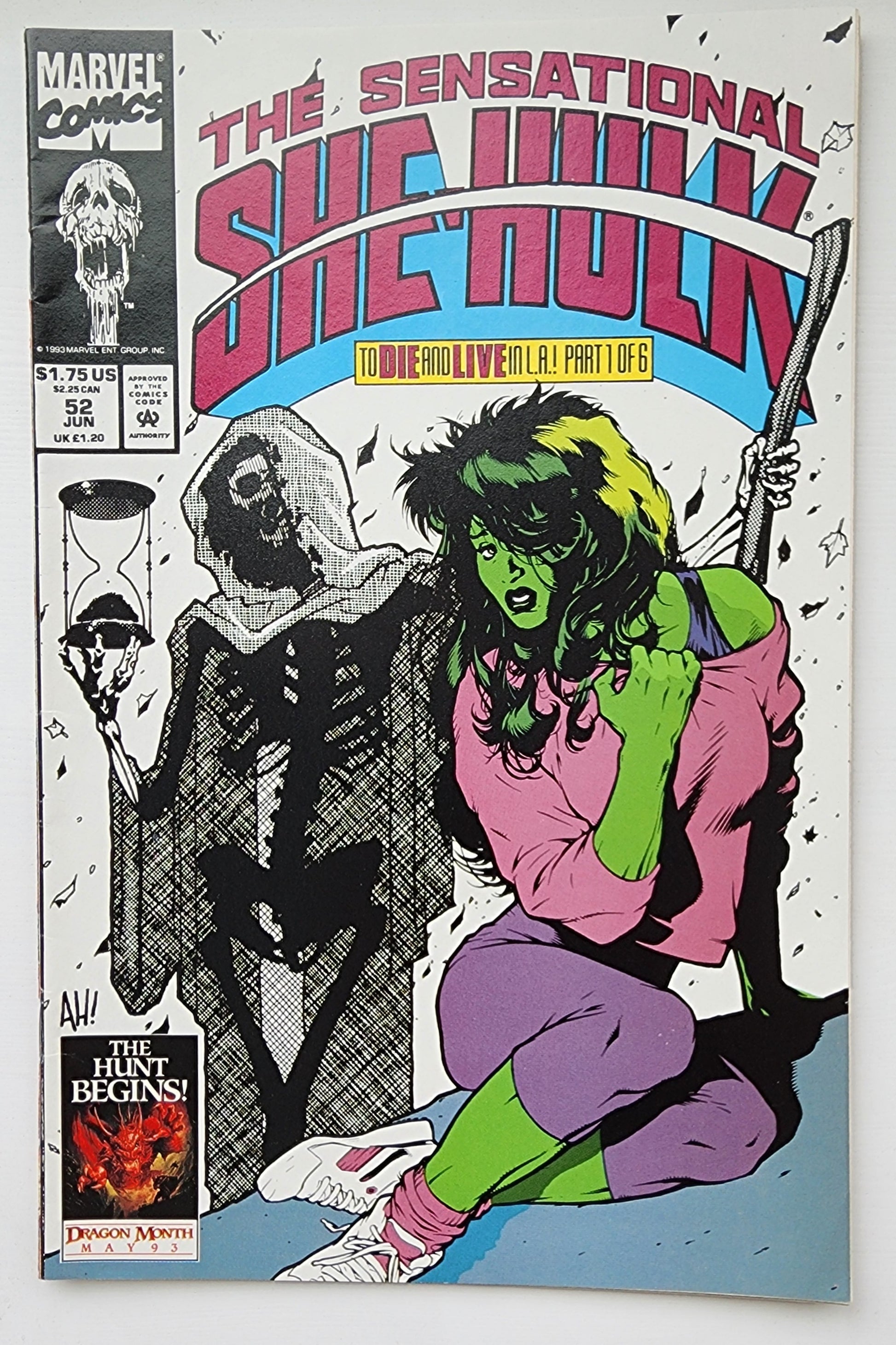 SENSATIONAL SHE-HULK #52 1993 ADAM HUGHES COVER She-Hulk MARVEL COMICS