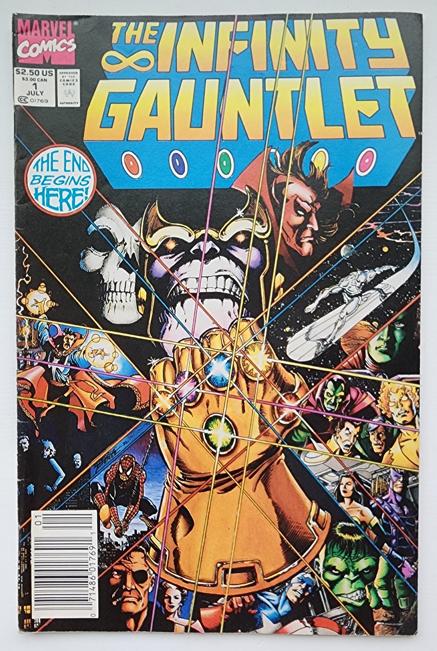 INFINITY GAUNTLET #1 1991 NEWSSTAND Infinity Gauntlet MARVEL COMICS