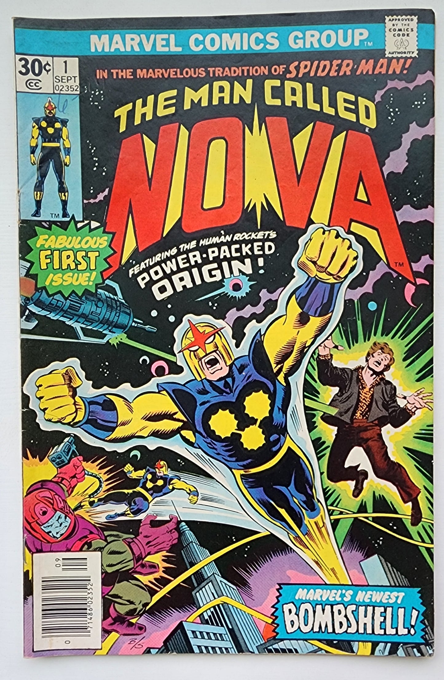 NOVA #1 1976 (1ST APP NOVA RICHARD RIDER. 1ST APP GINGER JAYE) NEWSSTAND Nova MARVEL COMICS