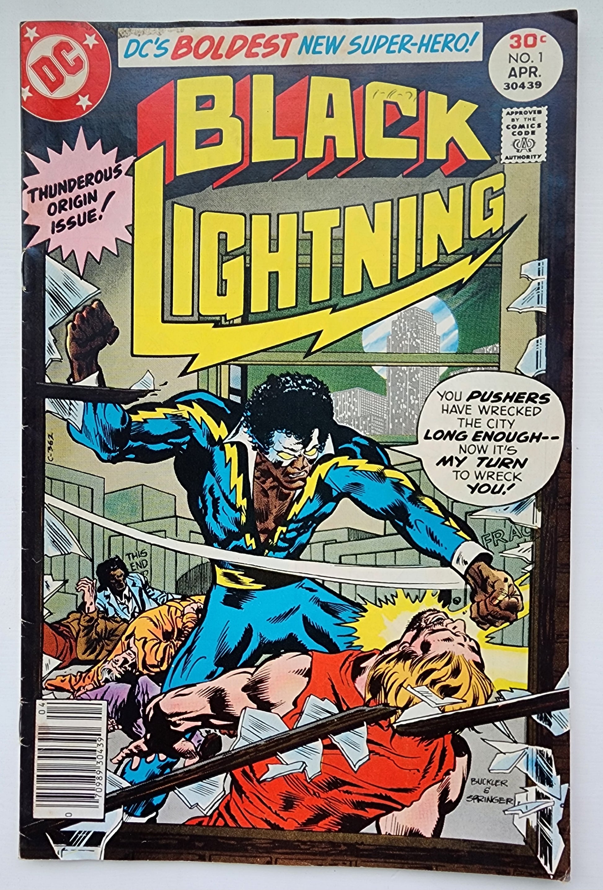 BLACK LIGHTNING #1 1977 (ORIGIN & 1ST APP BLACK LIGHTNING JEFFERSON PIERCE) NEWSSTAND Black Lightning DC COMICS
