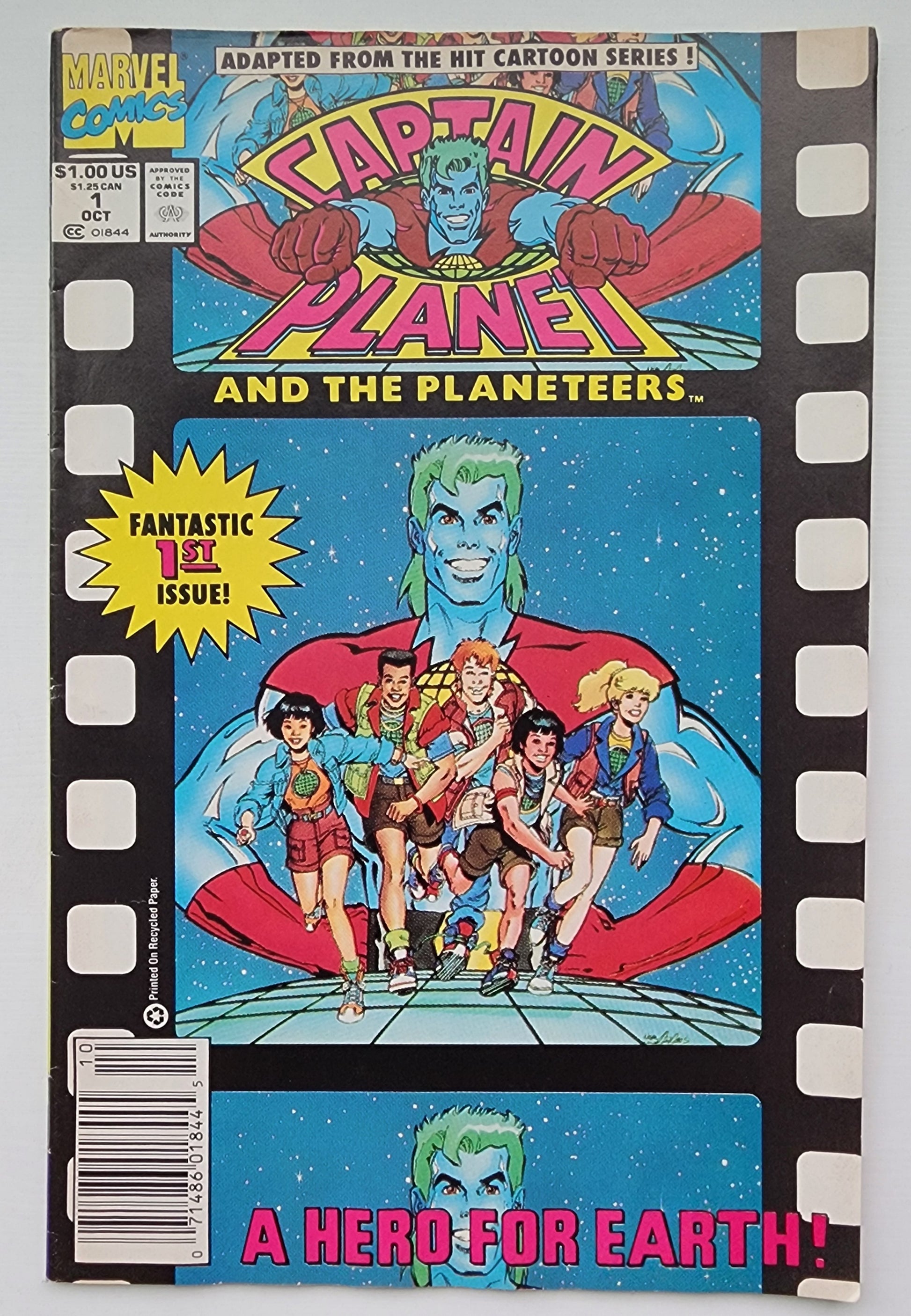 CAPTAIN PLANET #1 1991 NEWSSTAND (Neal Adams cover) Captain Planet MARVEL COMICS