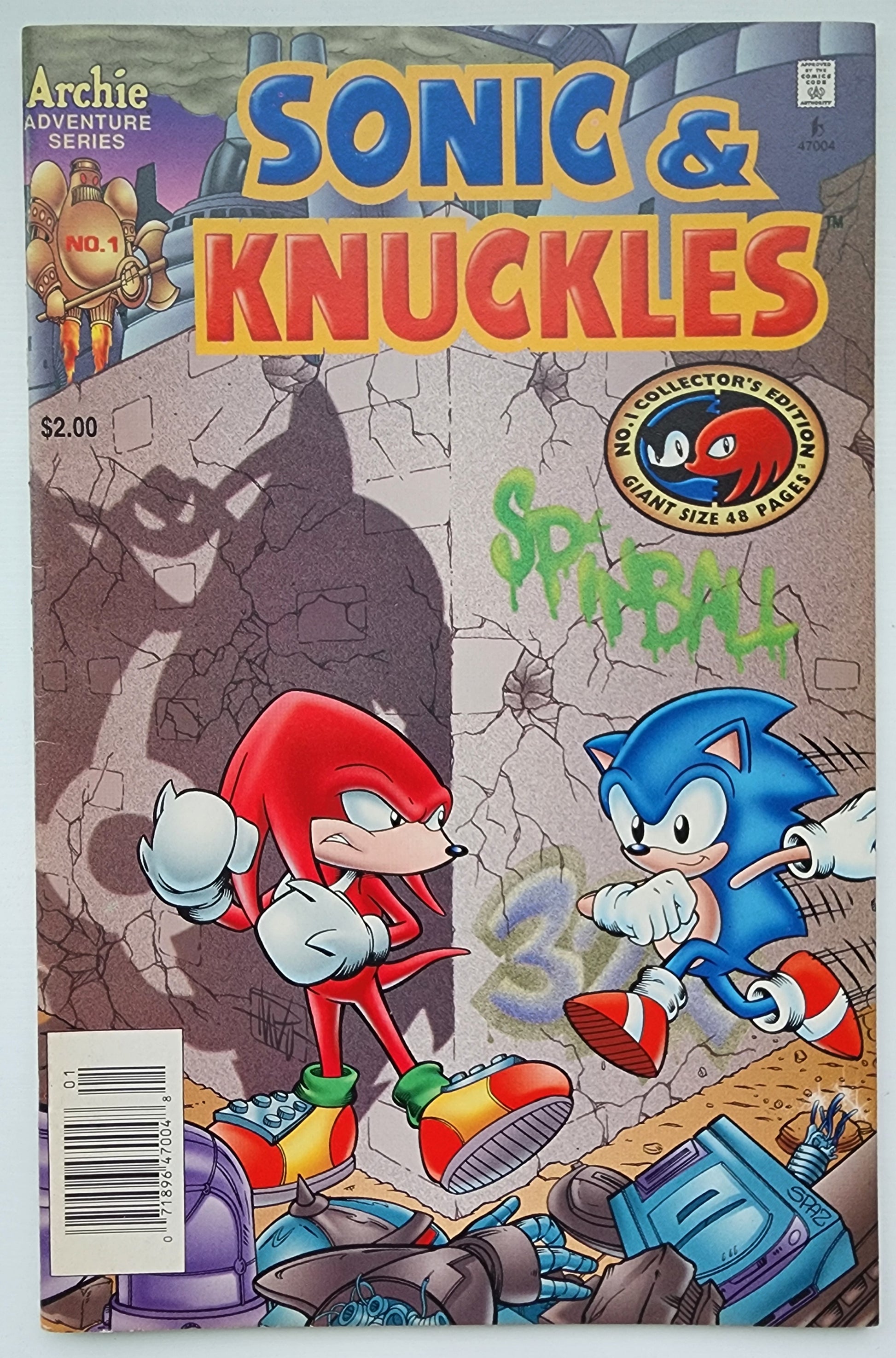 SONIC & KNUCKLES #1 1995 NEWSSTAND Sonic the Hedgehog ARCHIE COMIC PUBLICATIONS