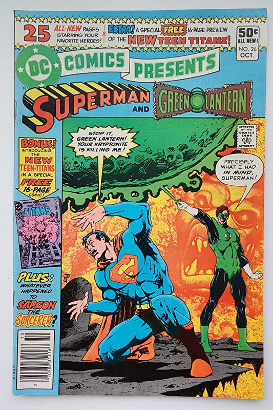DC COMICS PRESENTS #26 1980 (1ST APP NEW TEEN TITANS IN PREVIEW. 1ST RAVEN RAVEN STARFIRE) NEWSSTAND DC Comics Presents DC COMICS