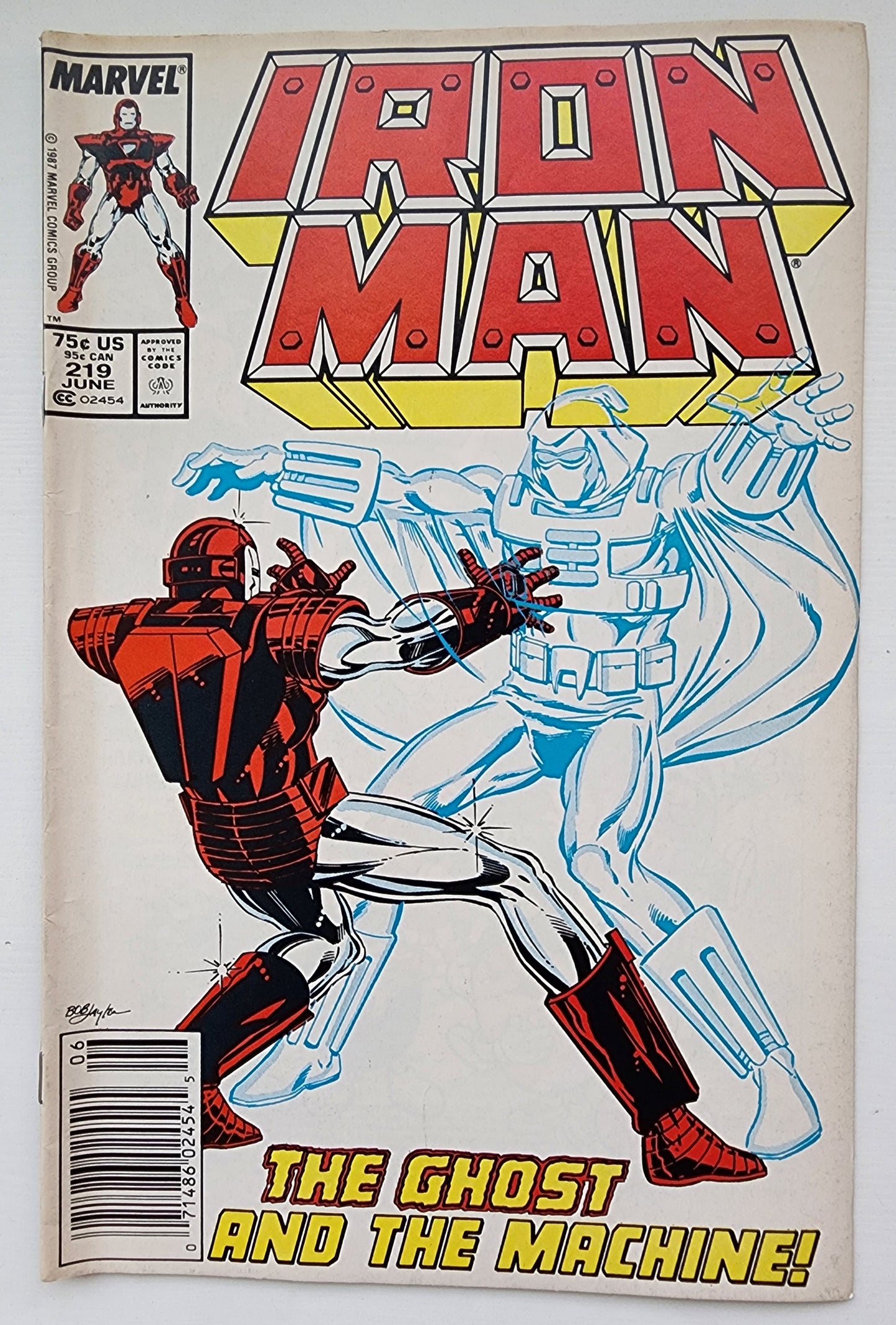 IRON MAN #219 NEWSSTAND 1987 (1ST APP GHOST) Iron Man MARVEL COMICS