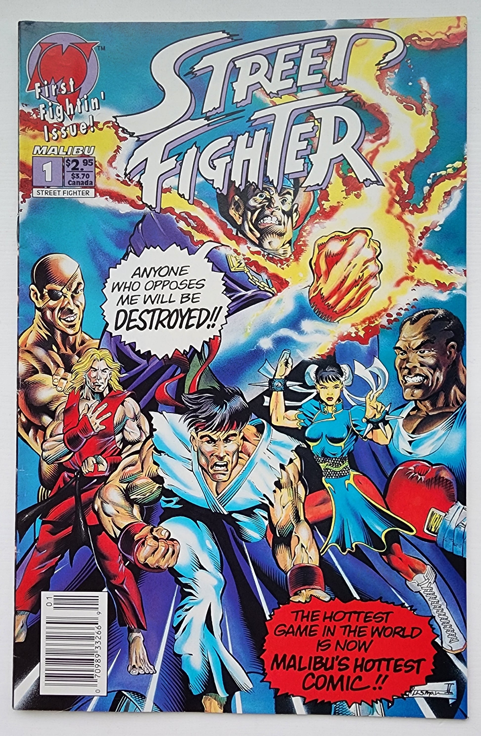 STREET FIGHTER #1 WITH POSTER 1993 NEWSSTAND Street Fighter MALIBU COMICS