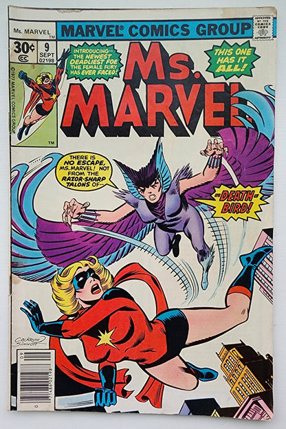 MS MARVEL #9 1977 (1ST APP DEATHBIRD) NEWSSTAND Ms Marvel MARVEL COMICS