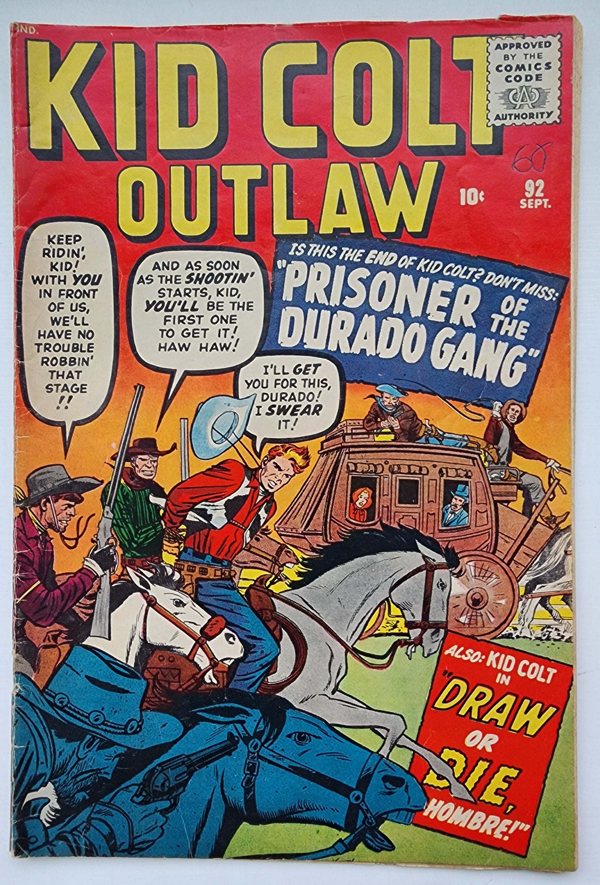 KID COLT OUTLAW #92 1960 Kid Colt Outlaw MARVEL COMICS