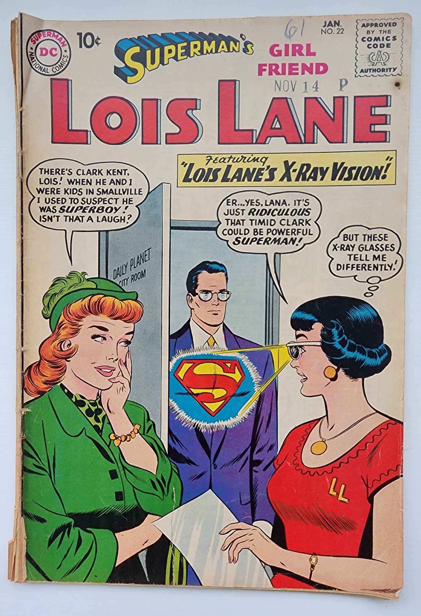 SUPERMANS GIRLFRIEND LOIS LANE #22 1960 "Marriage Proposal" Superman's Girlfriend Lois Lane DC COMICS