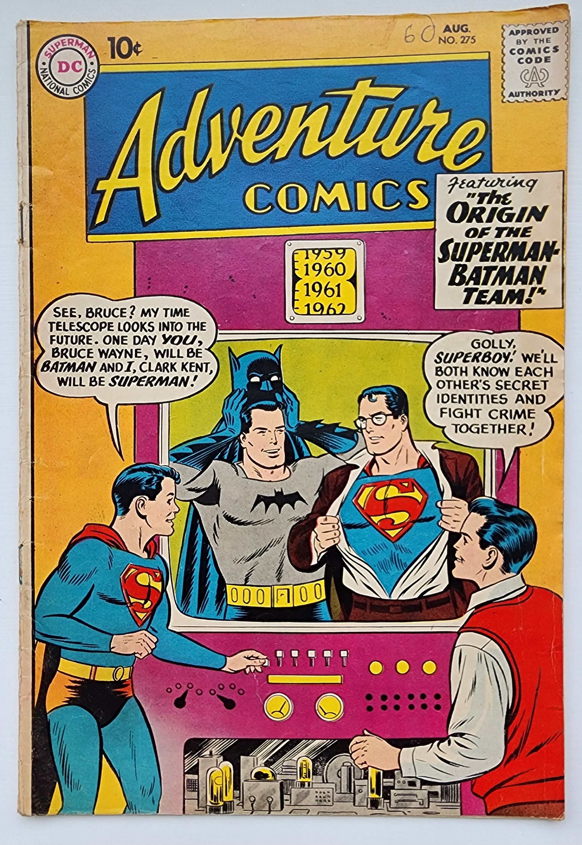ADVENTURE COMICS #275 1960 ("1ST" SUPERMAN BATMAN TEAM UP) Adventure Comics DC COMICS